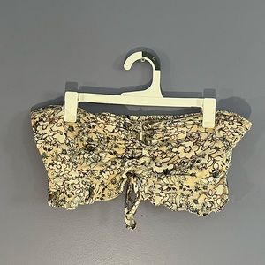 Skylar + Madison floral ruched strapless crop top